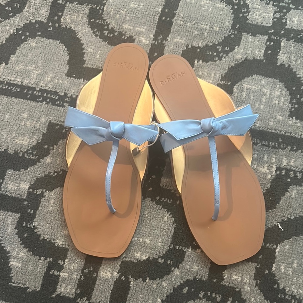 Alexandre Birman Blue and Brown Sandals with Delicate Bow Details